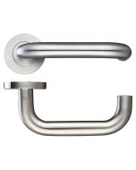 Zoo Hardware ZPS030SS 19mm Return to Door Lever - Screw On Rose Satin Stainless