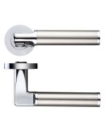 Zoo Hardware ZPZ030CPSS Milan Lever - Screw On Rose - Dual Finish Satin Stainless
