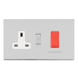 Eurolite Concealed 3mm 45Amp Dp Cooker Switch With 13Amp Socket  