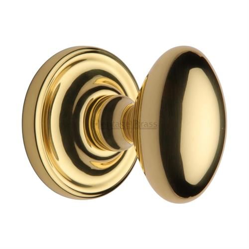 Heritage Brass CHE7373-PB Mortice Knob on Rose Chelsea Design Polished Brass  finish