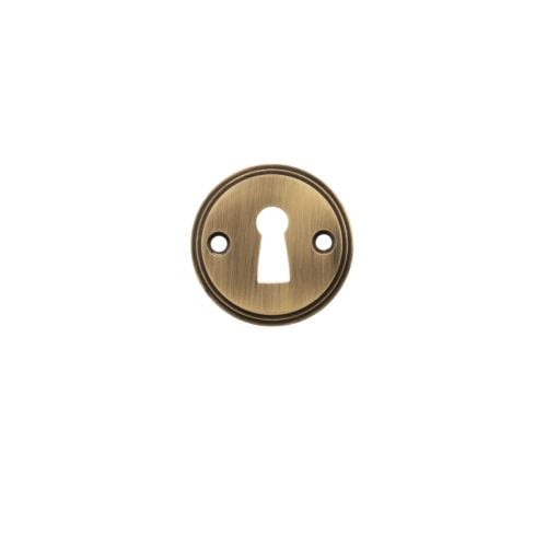 Millhouse Brass Solid Brass Open Key Hole Escutcheon - Antique Brass MHRKEAB