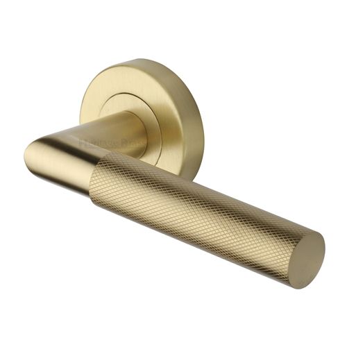 Heritage Brass V2272-SB Door Handle Lever Latch on Round Rose