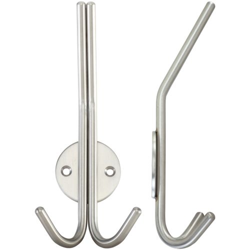 Zoo Hardware ZAS71SS Double Hat And Coat Hook Satin Stainless