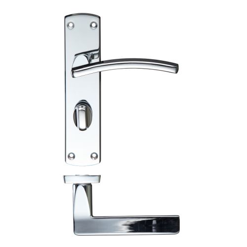 Zoo Hardware ZCZ033CP Toledo Lever Bathroom (57mm c/c) On Backplate 170mm x  40mm Polished Chrome
