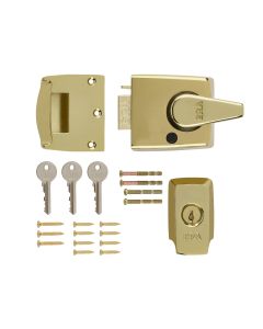 ERA 1730-31 British Standard Keyless Egress Nightlatch Door Lock Keyed Alike Polished Brass