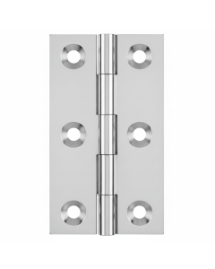 Simonswerk 0940 Solid Drawn Unwashered Brass Butt Hinges 50.8mm X 28.5mm C/W Screws Polished Chrome