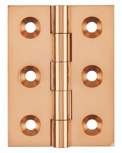 Simonswerk 0950 Solid Drawn Unwashered Brass Butt Hinges 50.8mm X 38mm C/W Screws Copper Plated