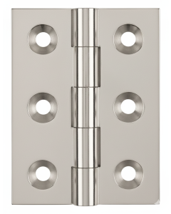 Simonswerk 0950 Solid Drawn Unwashered Brass Butt Hinges 50.8mm X 38mm C/W Screws Polished Nickel