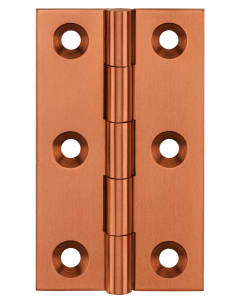 Simonswerk 0960 Solid Drawn Unwashered Brass Butt Hinges 63.5mm X 35mm C/W Screws Copper Plated