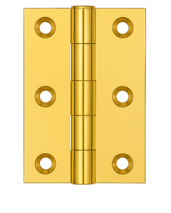 Simonswerk 0960 Solid Drawn Unwashered Brass Butt Hinges 63.5mm X 35mm C/W Screws Polished Brass