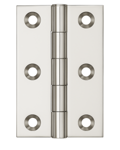 Simonswerk 0960 Solid Drawn Unwashered Brass Butt Hinges 63.5mm X 35mm C/W Screws Polished Nickel