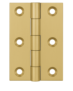 Simonswerk 0960 Solid Drawn Unwashered Brass Butt Hinges 63.5mm X 35mm C/W Screws Satin Brass