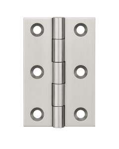 Simonswerk 0960 Solid Drawn Unwashered Brass Butt Hinges 63.5mm X 35mm C/W Screws Satin Chrome
