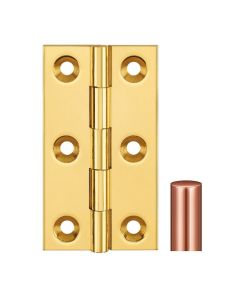 Simonswerk 0962 Solid Drawn Unwashered Brass Butt Hinges 63.5mm X 38mm C/W Screws Copper Plated
