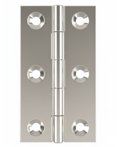 Simonswerk 0965 Solid Drawn Unwashered Brass Butt Hinges 75mm X 35mm C/W Screws Polished Nickel