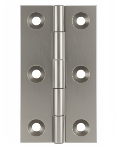 Simonswerk 0965 Solid Drawn Unwashered Brass Butt Hinges 75mm X 35mm C/W Screws Satin Chrome