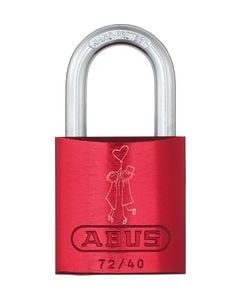 ABUS 72/401Red Aluminium Red Love Lock Std Shackle Aluminium Padlock 72 Size 40mm
