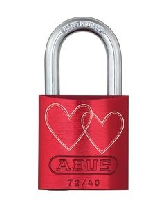ABUS 72/40 Love Lock 4 Red Aluminium Red Love Lock Std Shackle Aluminium Padlock 72 Size 40mm
