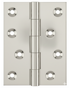 Simonswerk 1050 Solid Drawn Unwashered Brass Butt Hinges 100mm X 75mm C/W Screws Polished Chrome