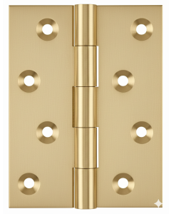 Simonswerk 1050 Solid Drawn Unwashered Brass Butt Hinges 100mm X 75mm C/W Screws Satin Brass