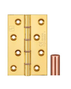 Simonswerk 1240CE Double Phosphor Bronze Washered Brass Butt Hinge CE marked FD30 fire rated 100mm x 65mm c/w Screws Copper Plated