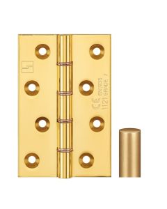 Simonswerk 1240CE Double Phosphor Bronze Washered Brass Butt Hinge CE marked FD30 fire rated 100mm x 65mm c/w Screws Honeycombe