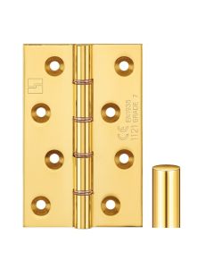 Simonswerk 1240CE Double Phosphor Bronze Washered Brass Butt Hinge CE marked FD30 fire rated 100mm x 65mm c/w Screws Self Colour