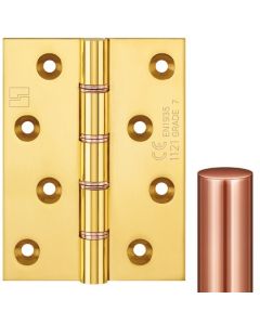 Simonswerk 1250CE Double Phosphor Bronze Washered Brass Butt Hinge CE marked FD30 fire rated 100mmx 75mm c/w Screws Copper Plated