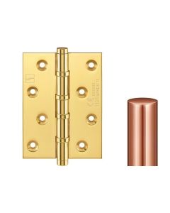 Simonswerk 1550CE Ball Race Brass Butt Hinges CE marked FD30 fire rated 100mm x 75mm c/w Screws Copper Plated