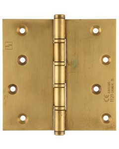 Simonswerk 1560CE Ball Race Brass Butt Projection Hinges CE marked FD30 fire rated 100mm x 100mm c/w Screws Aged Brass