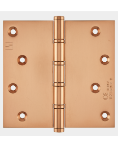 Simonswerk 1560CE Ball Race Brass Butt Projection Hinges CE marked FD30 fire rated 100mm x 100mm c/w Screws Copper Plated