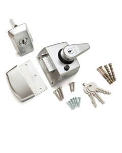 Era British Standard Double Locking High Security Nightlatch Door Lock 40mm Backset 1830 Satin Chrome