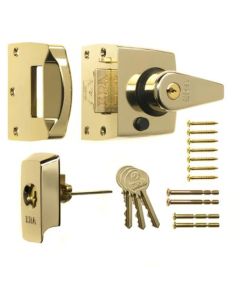 Era British Standard Double Locking High Security Nightlatch Door Lock 40mm Backset 1830-31 Polished Brass