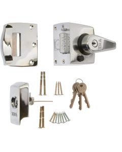 Era British Standard Double Locking High Security Nightlatch Door Lock 40mm Backset 1830 Polished Chrome