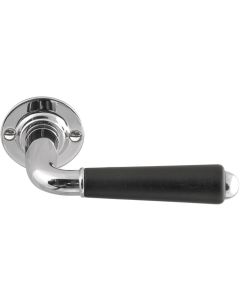 FORMANI TIMELESS 1952GRR50 solid sprung door handle on rose bright nickel/ebony wood