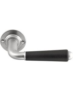 FORMANI TIMELESS 1952GRR50 solid sprung door handle on rose satin nickel/ebony wood