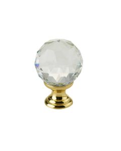 Frelan 20mm Crystal Faceted Cupboard Knob 20mm 2000-20PB Polished Brass