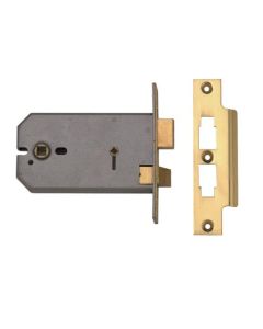 Union J2026-Pl-5.00 Horizontal Bathroom Mortice Lock Polished Brass Finish 127mm