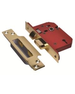 Union J2200S Stong Bolt 3 Lever Sash Lock Polished Brass Finish 76mm