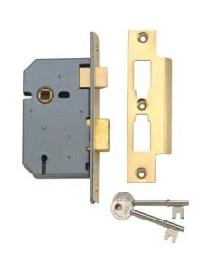 Union J2277-Pl-3.00 3 Lever Mortice Sash Lock Polished Brass Finish 76mm