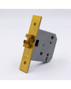 Union 2426 - 3 Lever Sliding Bathroom Lock With Clawbolt Polished Brass 76mm