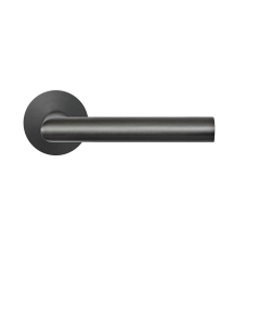 Karcher Design EPL28 Rhodos Door Handle on Round Plandesign rose in titan grey,