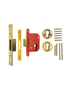 Era 333-31TP BS8621 Euro Mortice 3" Deadlock Keyless Egress Keyed Alike 76mm Polished Brass without Euro Cylinder