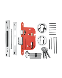 Era Euro Mortice Sashlock Keyless Egress 76mm Complete Polished Chrome