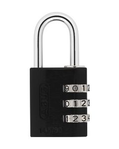 ABUS 145/30 Black B/EFSPP Black Std Shackle Combination Padlock 145 Size 30mm