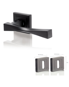 Yale Black Door Handle Verona Mortice Escutcheon 35-ZR-8X8-A001-KT-56
