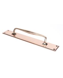 From The Anvil 45378 Polished Bronze 425mm Art Deco Pull Handle on Backplate