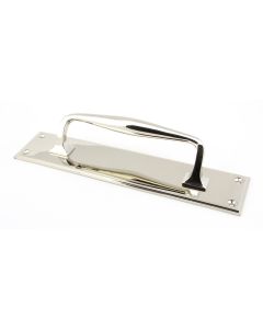 From The Anvil 45381 Polished Nickel 300mm Art Deco Pull Handle on Backplate