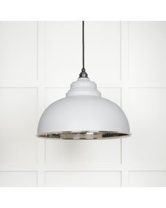 From The Anvil 45472F Hammered Nickel Harborne Pendant in Flock Hammered Nickel