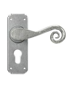 From The Anvil 45592 Pewter Monkeytail Lever Euro Lock Set